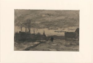 Udsigt til en kaj af Johan Hendrik Weissenbruch (signed by artist)