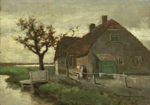 Bondegård ved en kanal