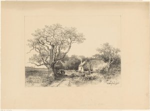 Landskab med gård