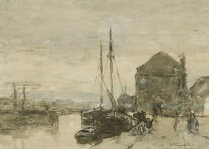 Udsigt over Turfmarkt og Eendjespoort i Haarlem Udsigt over Turfmarkt med Eendjespoort i Haarlem af Johan Hendrik Weissenbruch