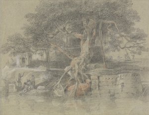 En døende hindu bragt til floden Ganges af Johan Joseph Zoffany