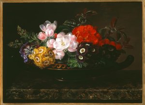 J.L. Jensen, Stilleben med blomster i en antik skål
