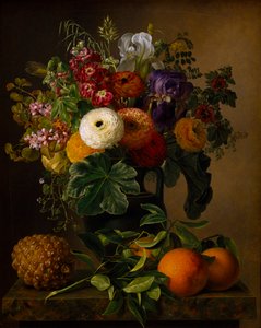 Stilleben med blomster i en antik vase, 1834.