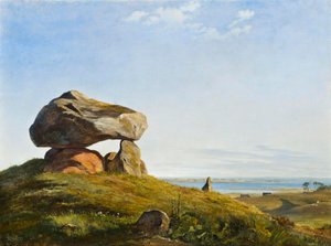 En forhistorisk gravhøj ved Raklev på Refsnæs af Johan Thomas Lundbye