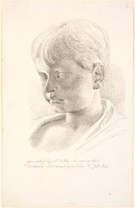 Britannicus hoved. 3/4 profil mod venstre af Johan Thomas Lundbye