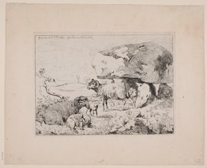 Får ved en gravhøj af Johan Thomas Lundbye