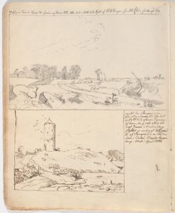 Gåsetårnet i Vordingborg, tegnet på side 16 f.n. af Johan Thomas Lundbye