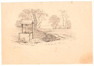 Kilden. Illustration til Kaalunds "Fabler for Børn". Se kommentar fra arkkatalog. af Johan Thomas Lundbye