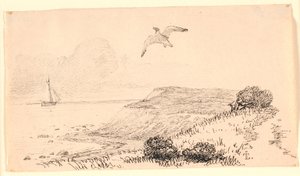 Mågen. Illustration til Kaalunds "Fabler for Børn". Se kommentar fra arkkatalog. af Johan Thomas Lundbye