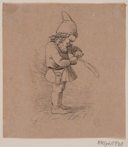 Nisse, der skærer en pen