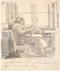 Portræt af J. Th. Lundbyes bedstefar, justitsråd og toldforvalter E. Bonnevie af Johan Thomas Lundbye