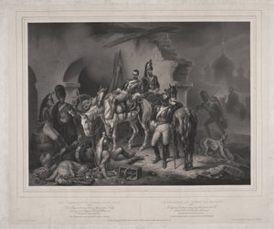 Den franske hær i Kreml i Moskva - Woelfle, Johannes (1807-1893) - 1830 - Litografi - 60,8x85,9 - Privat samling af Johan Woelfle