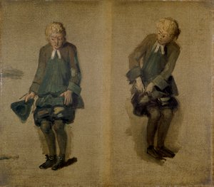 To skitser af David Garrick som Abel Drugger i 