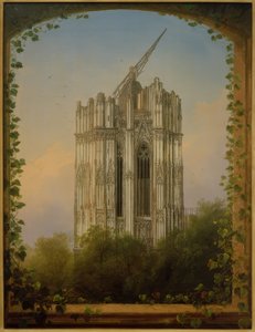 Ufærdigt sydtårn af Johann Adolf Lasinsky