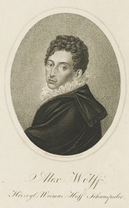 Portræt af Pius Alexander Wolff 1782-1828, ca 1820. af Johann Adolf Rossmaesler