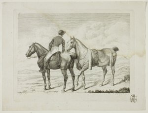 Rideskole og heste af Johann Adolph Darnstedt