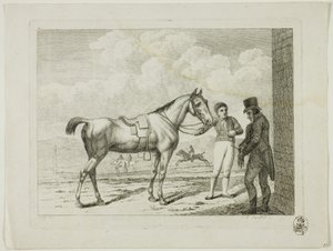 Rideskole og heste af Johann Adolph Darnstedt