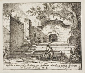 Den smukke springvand nær Schönburg af Johann Alexander Thiele