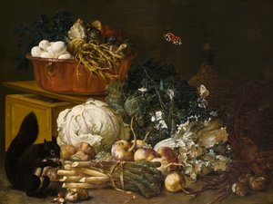 Stilleben med egern (olie på lærred) af Johann Amandus Wink