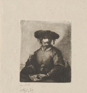 Selvportræt af Johann Andreas Benjamin Nothnagel, in the manner of Rembrandt van Rijn