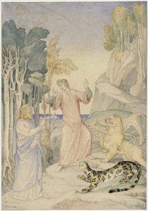 Dante og Vergil foran de tre vilde dyr ved indgangen til helvede af Johann Anton Ramboux