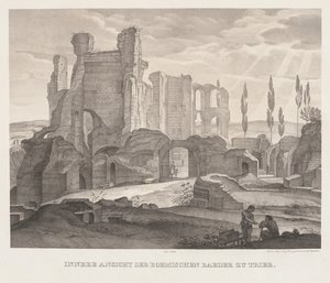 Indvendig udsigt over de romerske bade i Trier, 1826.