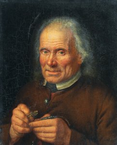 Gammel bonde fylder sin pibe af Johann Baptist Höchle