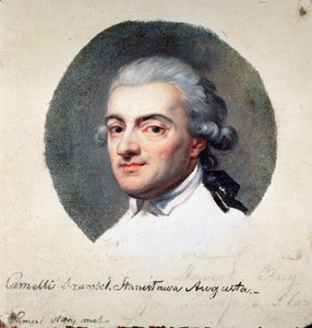 Portræt af Stanislaw II Augustus Poniatowski af Polen (1732-1798), sidste konge af Republikken De To Nationer og storhertug af Litauen (Portræt af Stanislaw II August Poniatowski, konge og storhertug af det polske Litauiske Commonwealth). Arbejde af