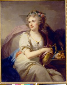 Portræt af prinsesse Ekaterina Fyodorovna Dolgorukova (Dolgorukova) (1769-1849) i Hebe. Maleri af Johann Baptist von Lampi lysken (1751-1830), olie på lærred. østrigsk kunst