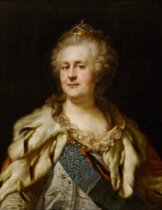 Portræt af kejserinde Catherine II (1729-1796) af Lampi, Johann-Baptist von, den ældre (1751-1830). Olie på lærred