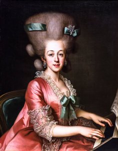 Portræt af en dame, der spiller cembalo, sidste fjerdedel af det 18. århundrede (Olie på lærred)
