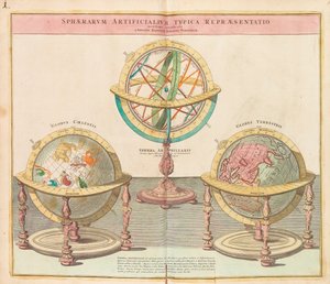 Globerne fra hele verdens store atlas, 1725. af Johann Baptista Homann