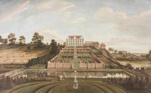 Hollandsk palæ med have, 1730 af Johann Baptiste Bouttats