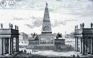 Obelisk dedikeret til Marcus Aurelius Antoninus (161-80) og Lucius Aurelius Verus (161-69), Grækenland, fra "Entwurf einer historischen Architektur