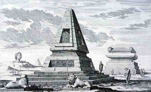 Pyramider, der markerer graven til kong Sotis af Egypten, fundet i ruinerne af Heliopolis. fra 