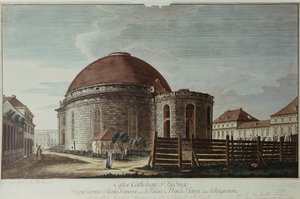 St. Hedwig, katedralen, Berlin (håndkoloreret gravering) af Johann Carl Wilhelm Rosenberg