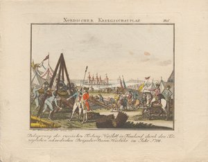 Belejring af den russiske fæstning Nyslott i Finland, 1788. af Johann Caspar Weinrauch