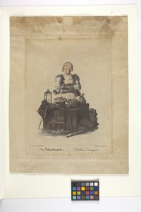 Schneckenweib Or Vendeuse Des Escargots (Snegleforhandler) (håndfarvet radering) af Johann Christian (after) Brand