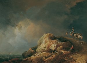 Kystlandskab med flokdyr af Johann Christian Brand