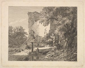 En dreng med tre geder, 1815. af Johann Christian Erhard