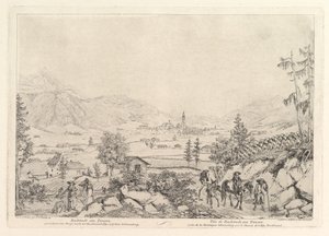 Landskab i landet, Radstadt am Tauren, begyndelsen af det 19. århundrede. af Johann Christian Erhard