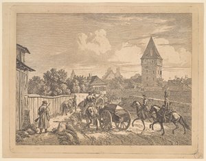 Russiske Lancers Escorting the Regimental Casonne, 1816.