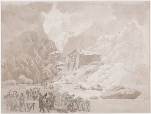 Passage af soldater på St. Bernard af Johann Christian Ernst Müller