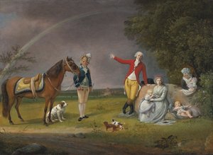 Portræt af prins Alexander Michaylovich Belosselsky-Belozersky 1752-1809 og hans familie
