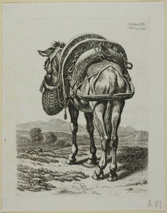 Feeding Mule - Rear, fra Die Zweite Thier Folge af Johann Christian Reinhart