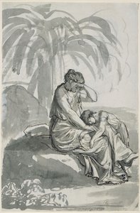 Hagar og Ismael i ørkenen af Johann Christian Reinhart