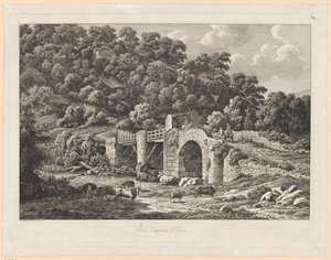 Landskab – Ponte Aquoreo i Tivoli af Johann Christian Reinhart
