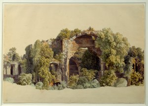 Ruinerne af Villa Anchiana i Tivoli. Tegning af Johann Christian Reinhart (1761-1847)