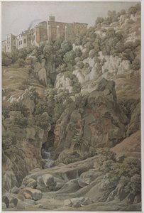 Benediktinerklosteret Santa Scholastica nær Subiaco i Sabinebjergene, 1797.