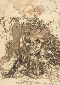 Young Girls at a Fountain, c.1790-99 dani af Johann Christian Reinhart